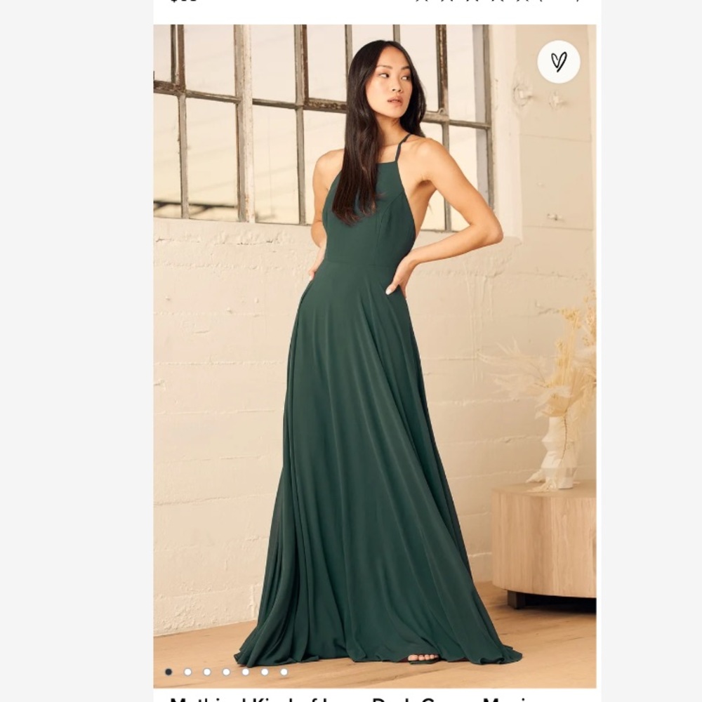 Lulus Mythical Kind of Love Dark Green Maxi Dress XS